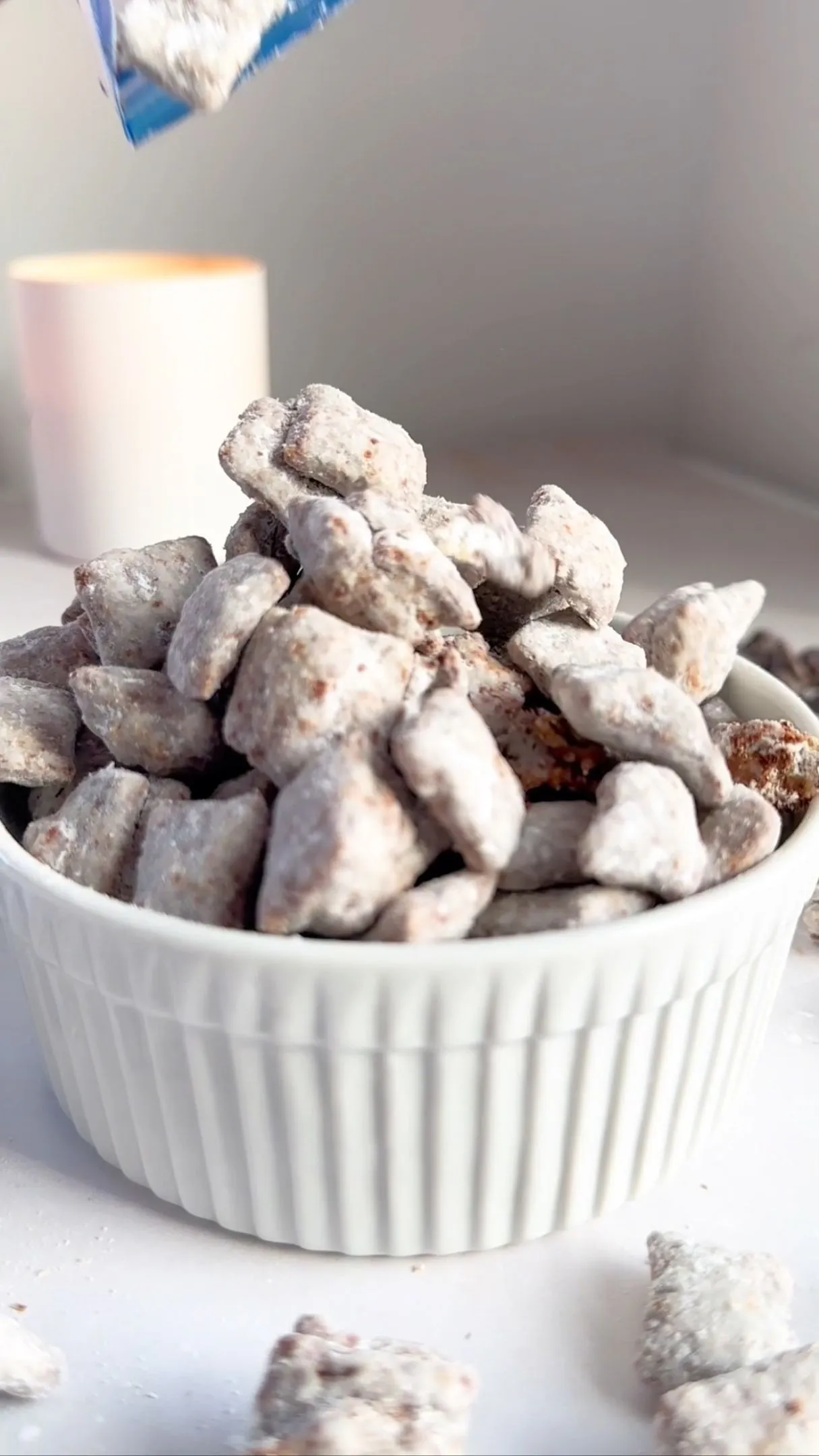 muddy buddies puppy chow in a bowl